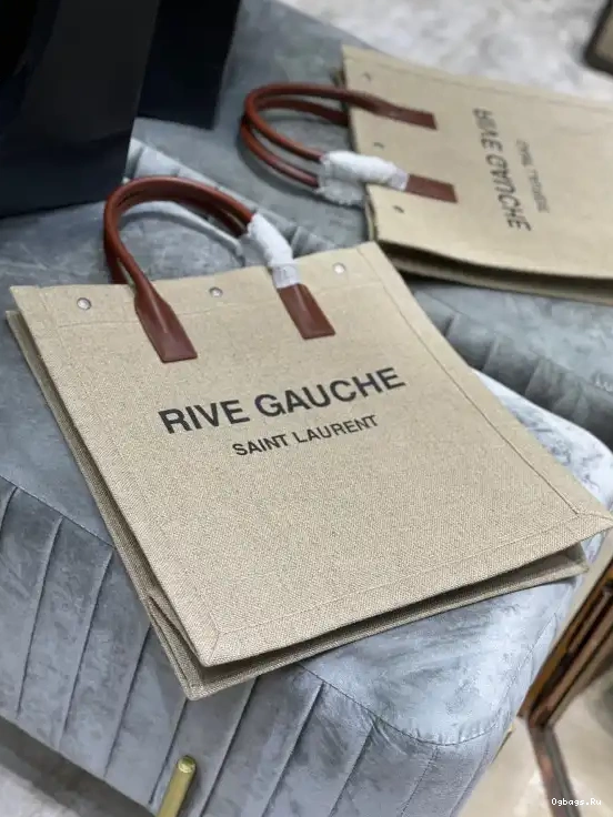 S RIVE SHOPPING GAUCHE IN AND LINEN YSL N BAG COTTON 0624